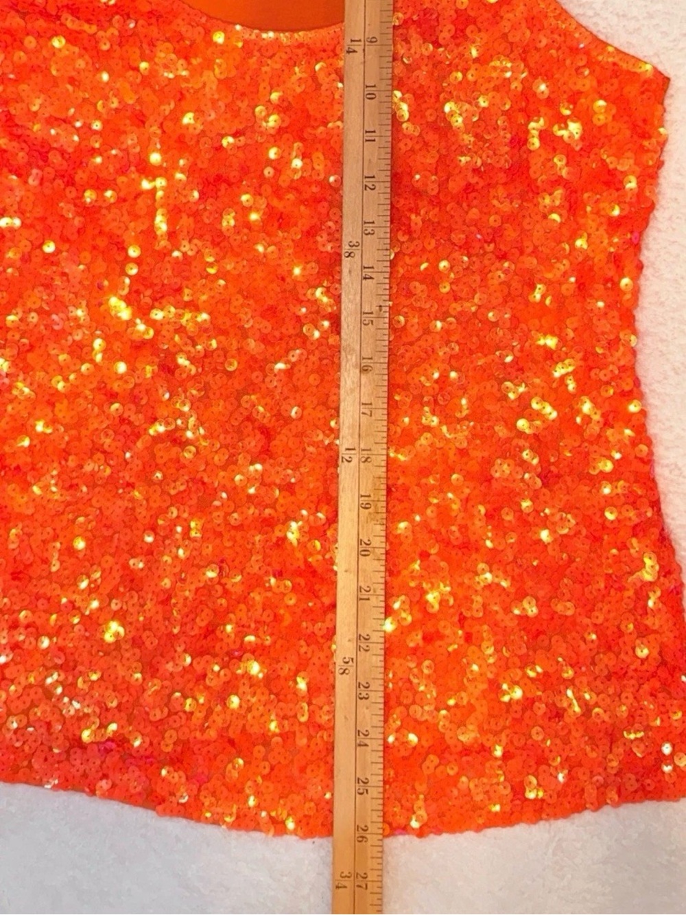 Sequin Racerback Tank Top in Vibrant Orange by - Picture 6 of 9